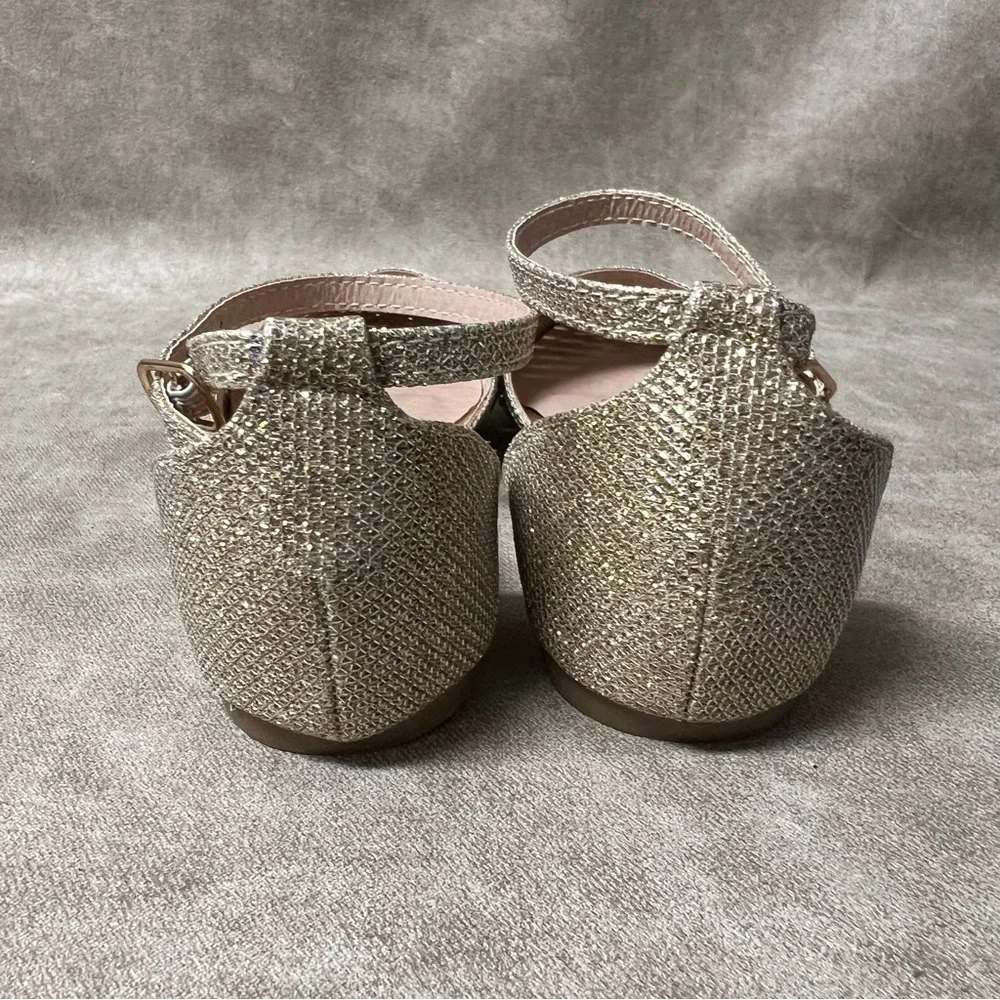 Link girls bejeweled diamond rose gold closed-toed d'orsay DRESS SANDALS Sz2